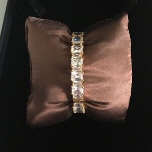 Gold-Tone Clear Crystal Tennis Bracelet - Women Jewelry